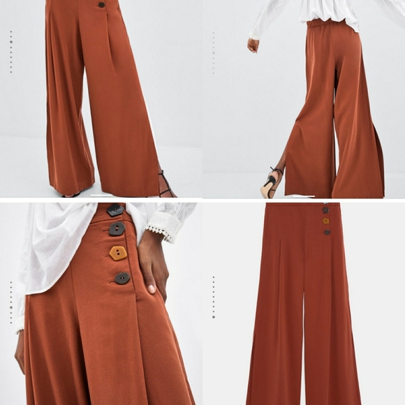 Zara Pants - Zara TRF teracotta Palazzo pants Size XS